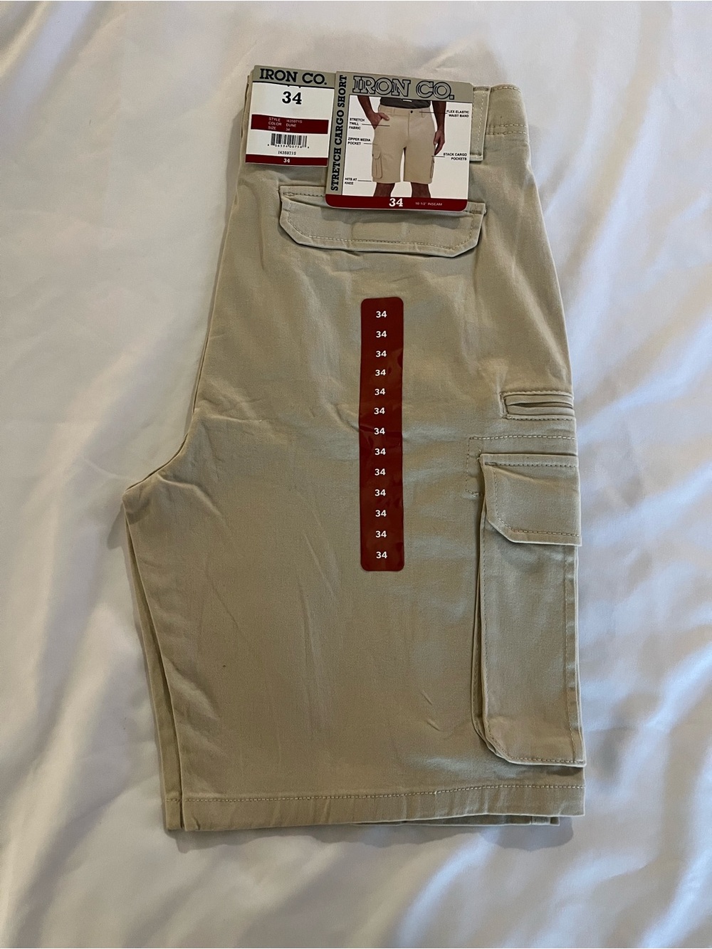 Iron Men's Khaki Cargo Shorts - 34